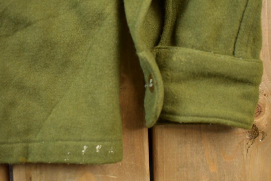 Vintage 1940s WW2 Wool Button Up Infantry Shirt