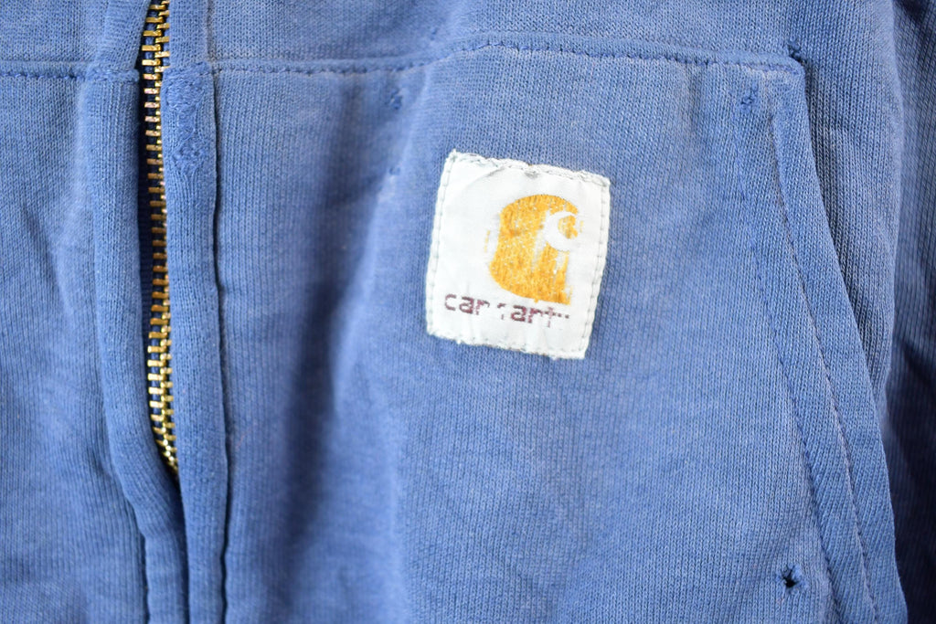 Vintage Distressed Carhartt Full Zip Fleece Lined Hoodie Sweatshirt