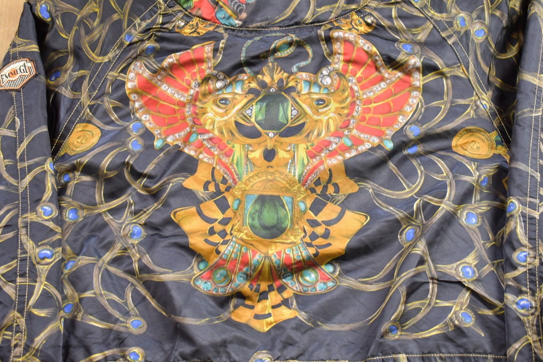 Vintage 1980s Emmegi All Over Graphic Jacket / Streetwear / All Over Print / Equestrian / Royal / Gems