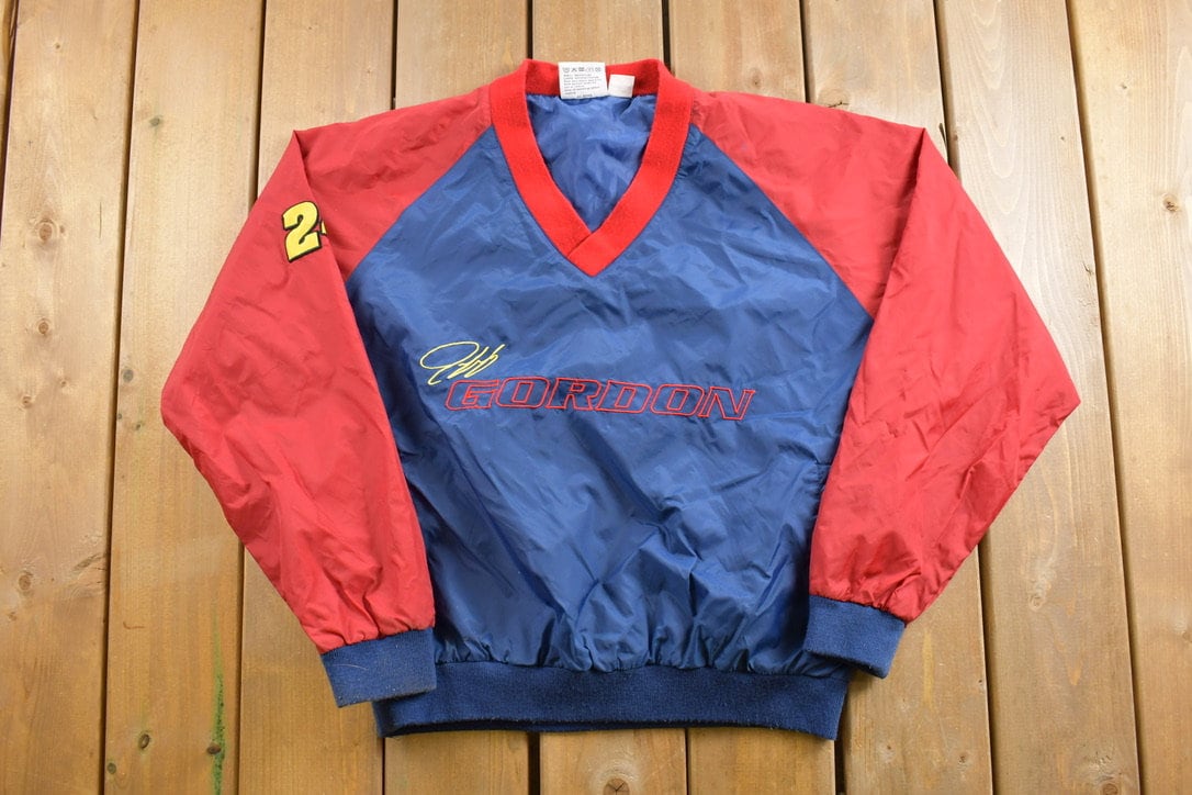 Vintage 1990s Jeff Gordon Nascar Racing Jacket  Jeff Gordon  Winners Circle  Colorblock Windbreaker  90s