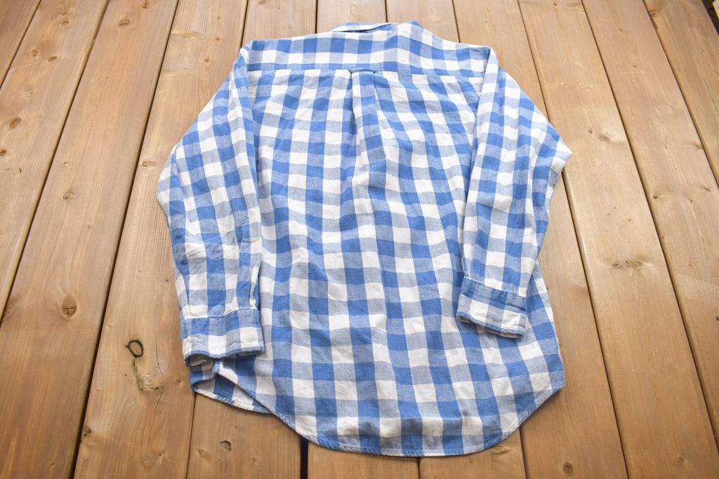 Vintage 1990s Mickey Mouse Plaid Button Up Shirt