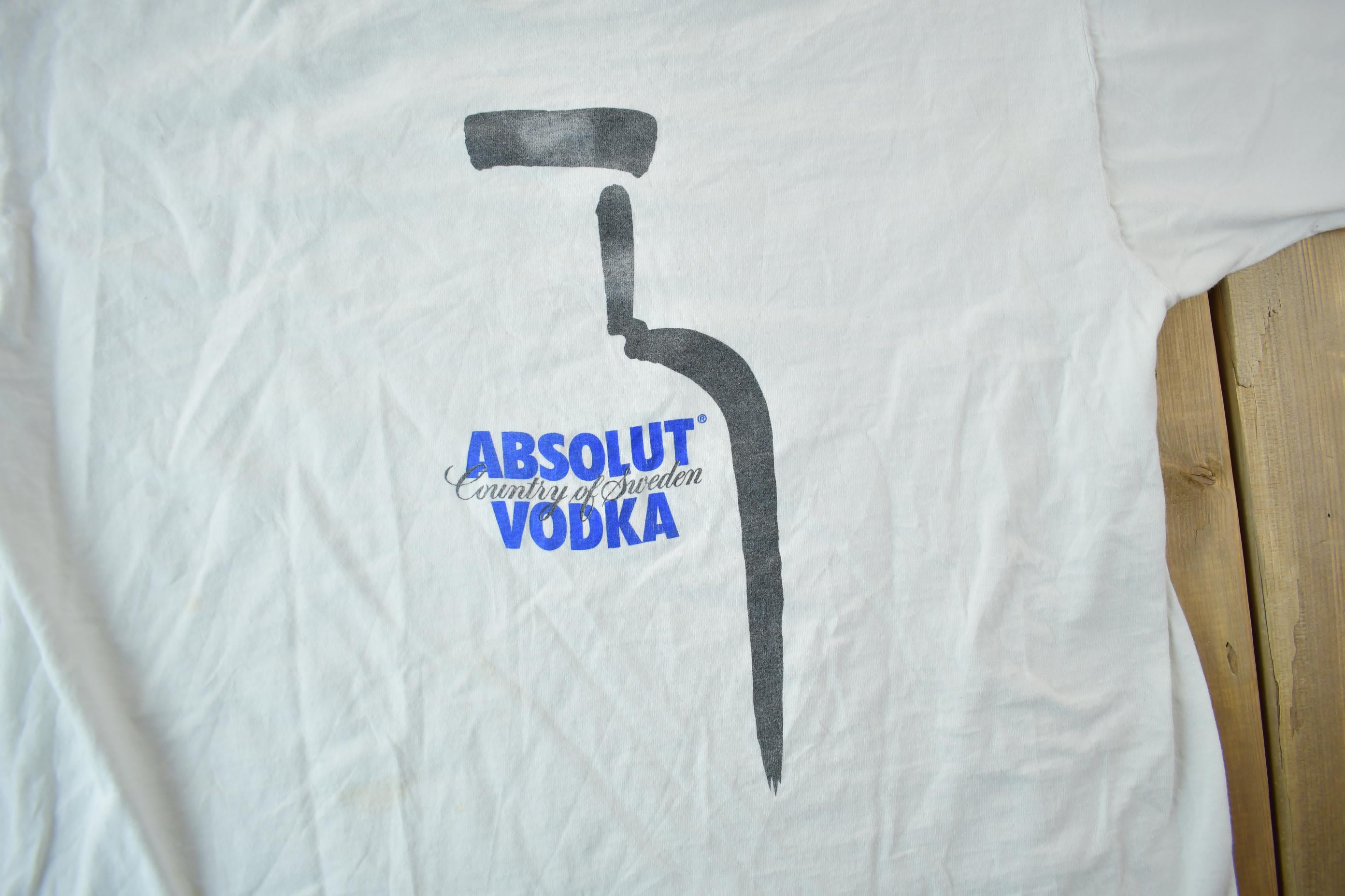 Vintage 1990s Absolute Vodka Promo T Shirt