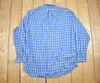 Vintage 1990s Ralph Lauren Embroidered Plaid Flannel Button Up Shirt