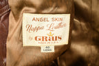 Vintage 1970s Burnt Orange Full Length Angel Skin Nappa Leather Trench Coat
