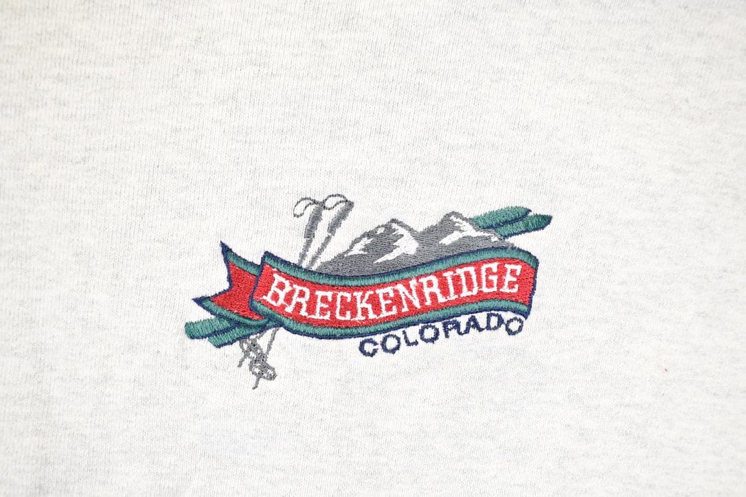 Vintage 1990s Breckenridge Colorado Elbow Patch Crewneck Sweatshirt Men's L