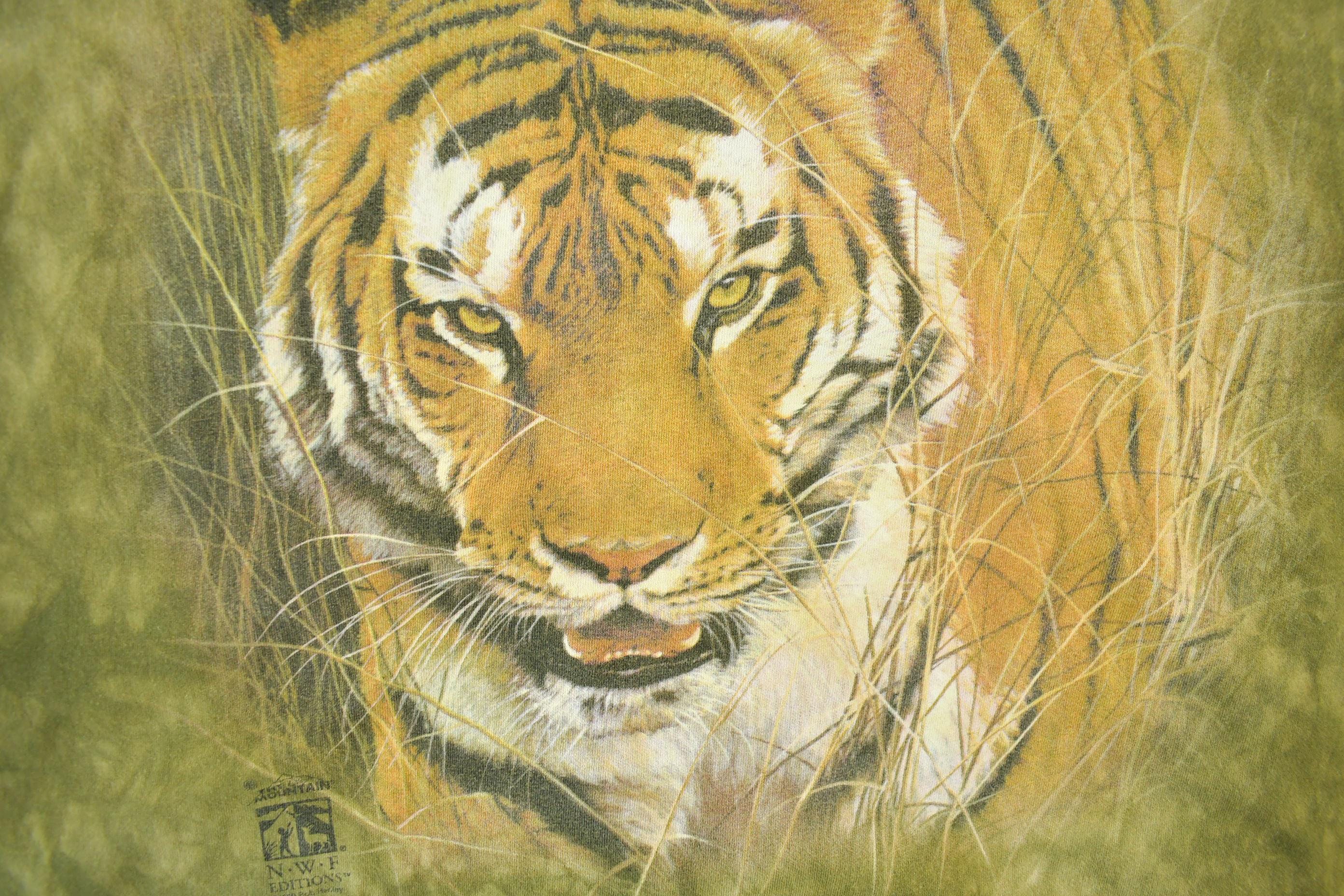 Vintage 1999 The Mountain Tiger Souvenir Graphic Print T-Shirt Men's XL