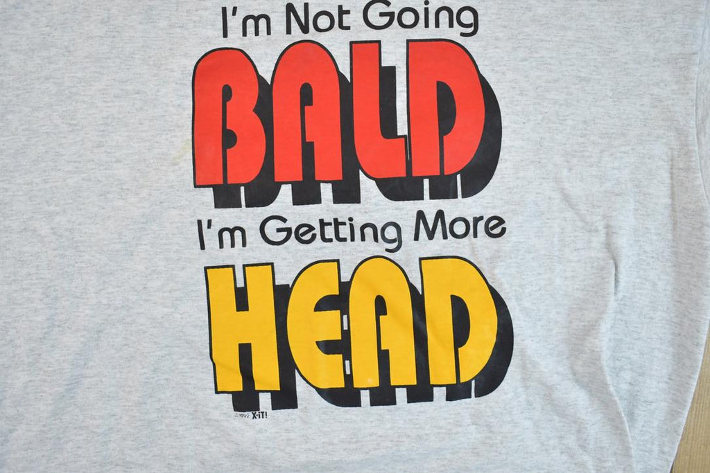 Vintage 1990s Balding Joke Cartoon Souvenir T-Shirt