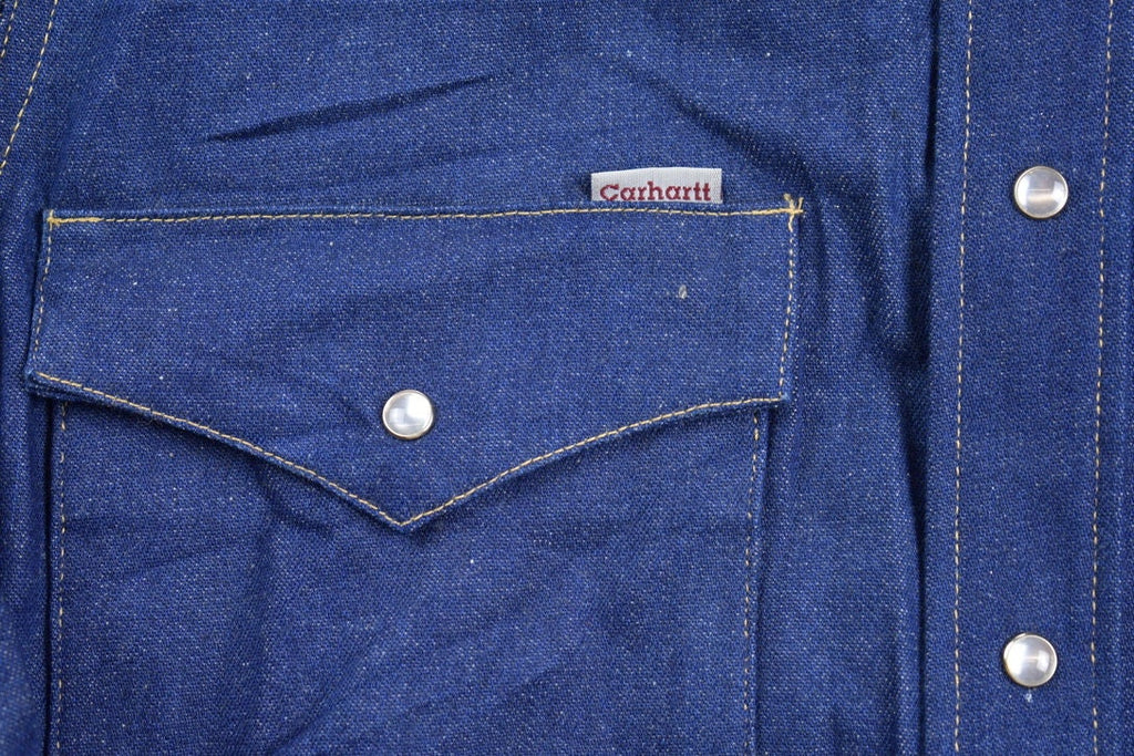 Vintage 1990s Carhartt Western Work Button Up Shirt
