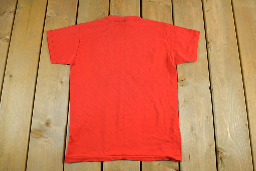 Vintage 1980s Russell Athletic Basketball Camp Graphic T Shirt Men's Small