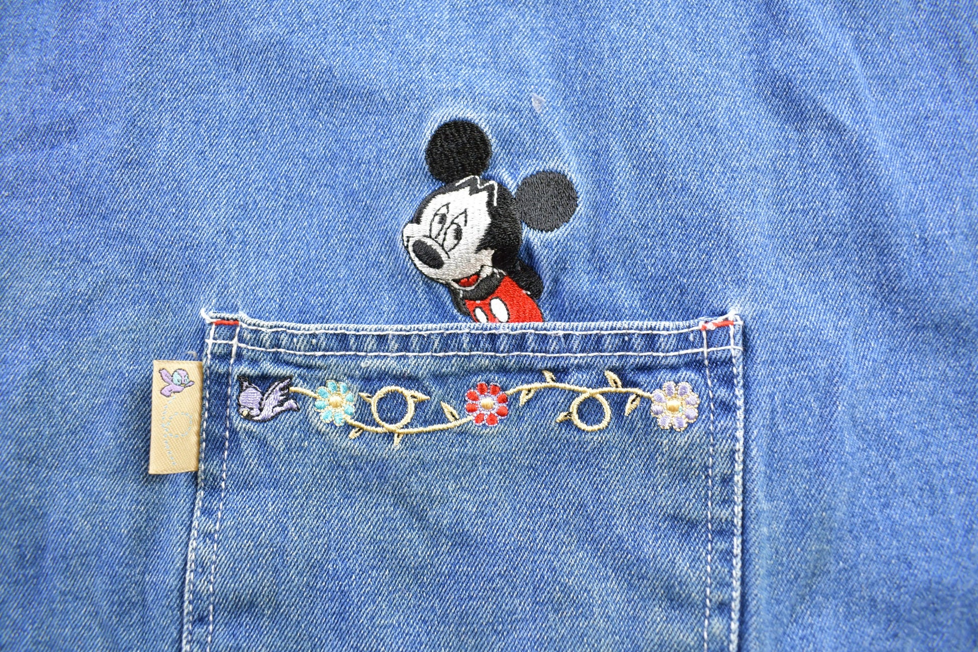 Vintage 1990s Mickey Unlimited Denim Jean Overalls Size 22x24