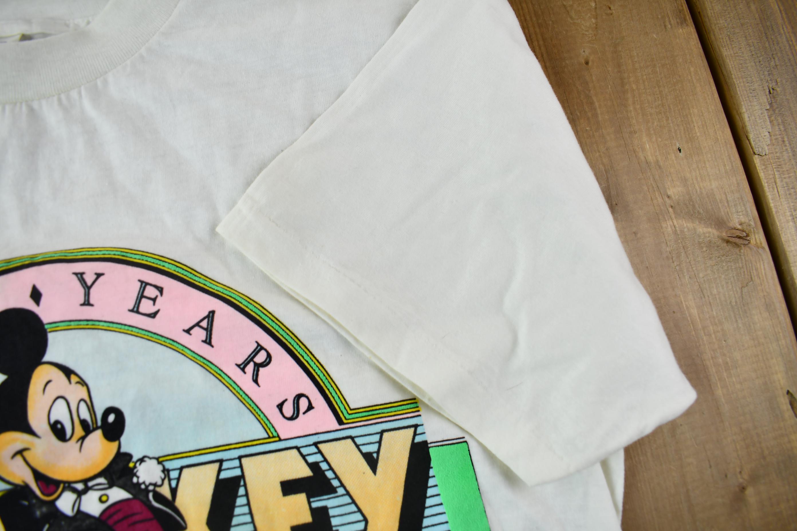 Vintage 1987 Disney Mickey Mouse 60th Anniversary Cartoon Promo T-Shirt