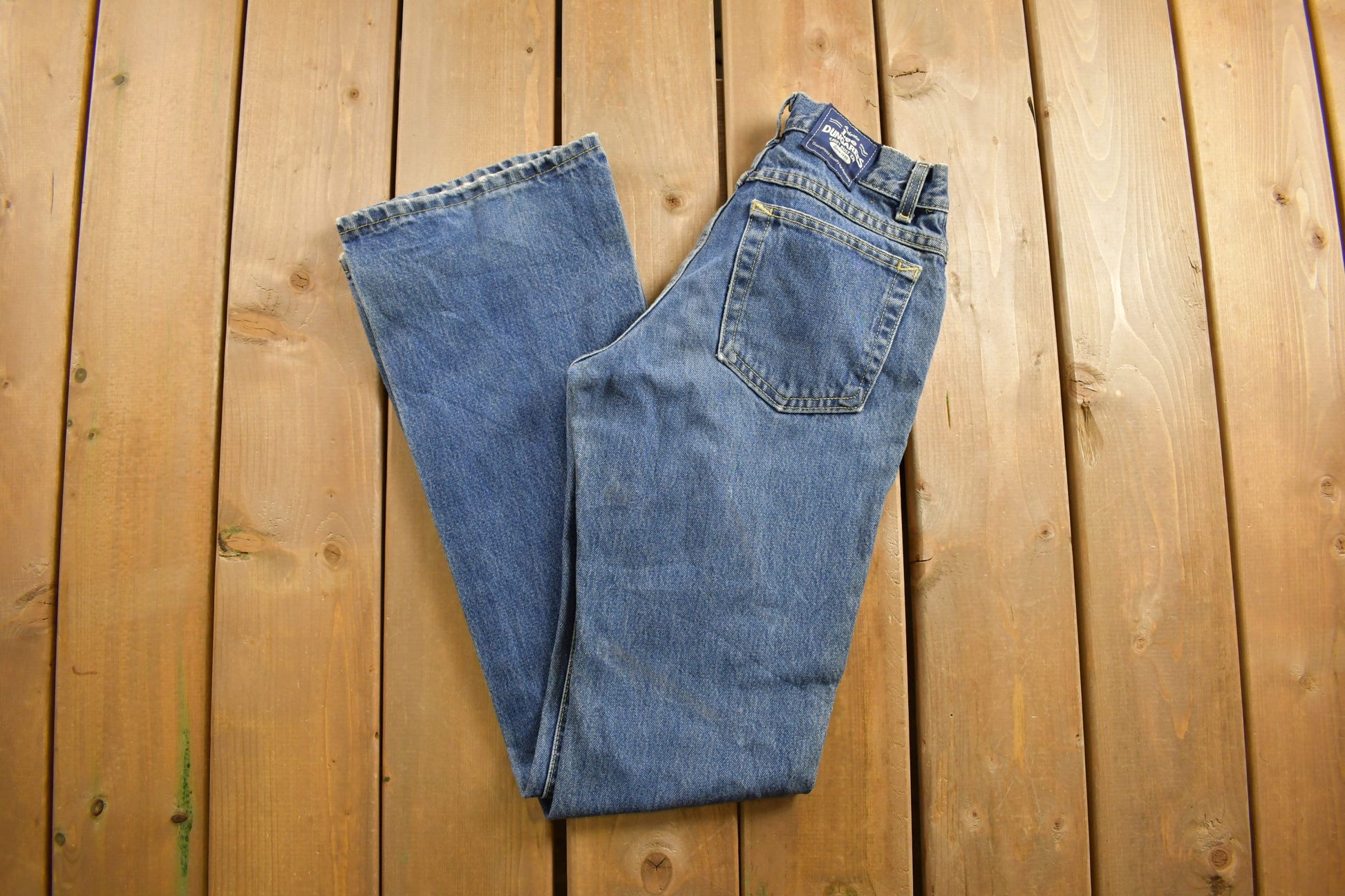 Vintage 1980s Lee Dungarees Flared Jeans Size 26 x 33