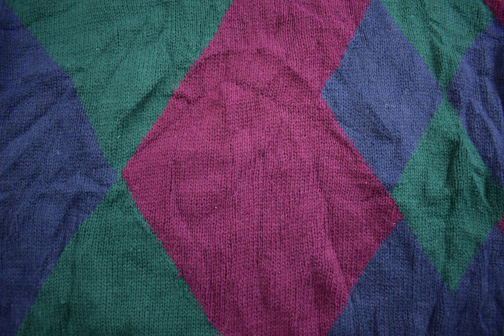 Vintage 1990s Paris Sport Club Abstract Pattern Knit Crewneck Sweater