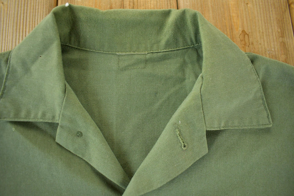 Vintage 1960s OG-107 Military Sateen Shirt Men's Large