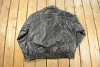 Vintage 1990s CAT Leather Bomber Flight Jacket Men's XL