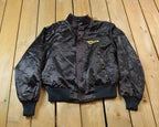 Vintage 1990s Cheers Boston Embroidered Satin Bomber Jacket