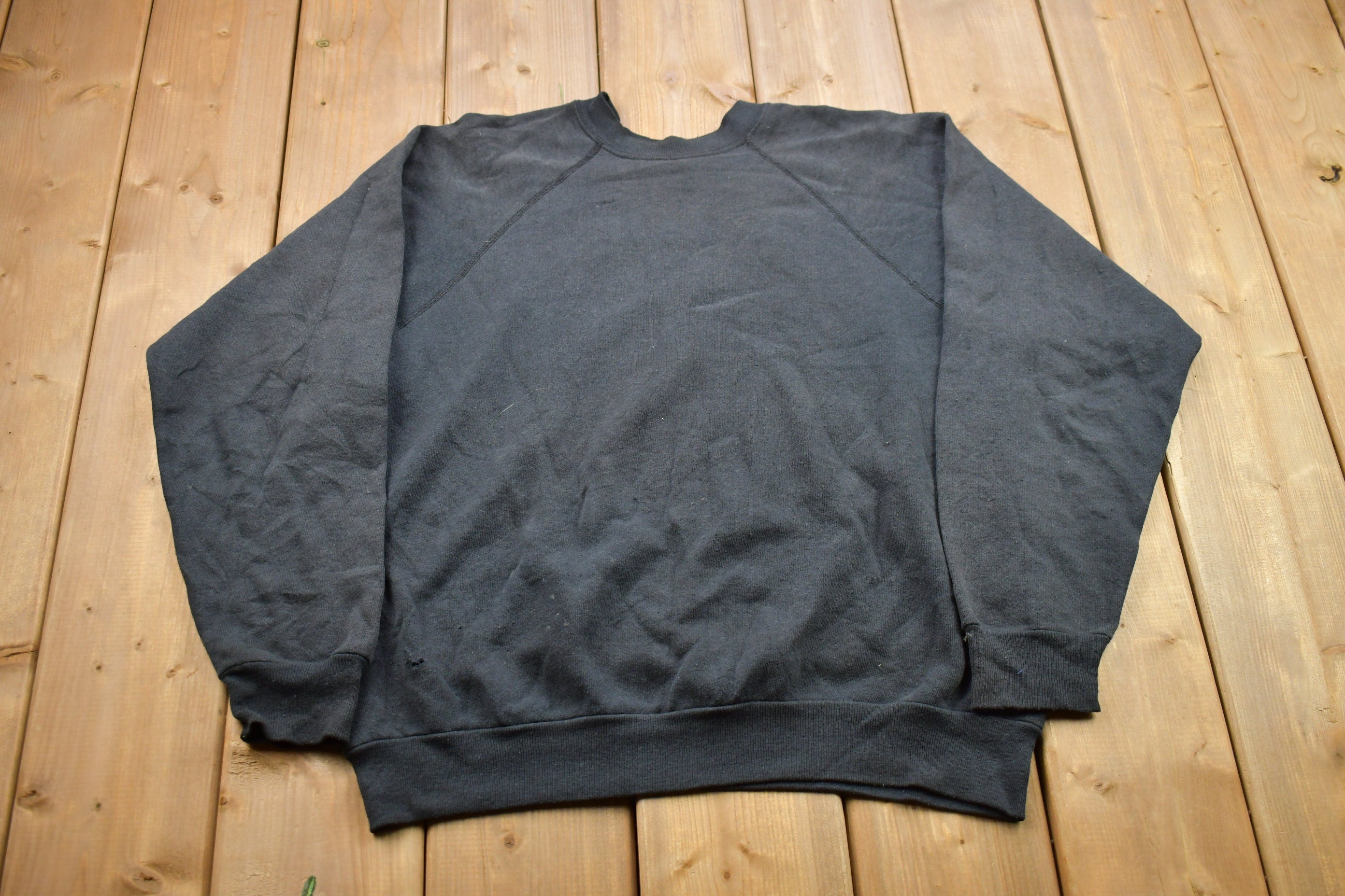Vintage 1990s Blank Black Crewneck Sweatshirt