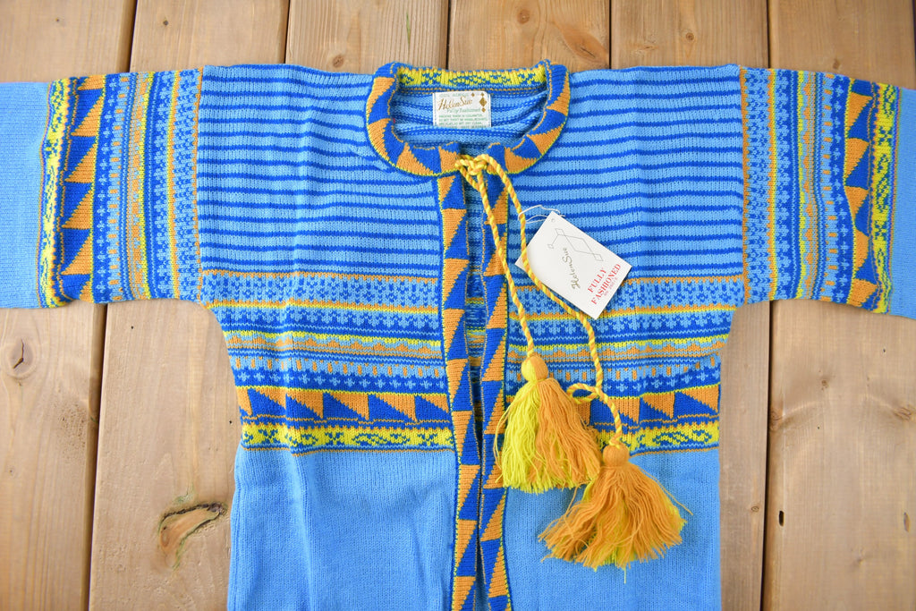 True Vintage 1960s Deadstock Helen Sue Psychedelic Knit Acrylic Sweater