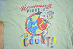 Vintage 1990s A Women's Place Is On The Court" Graphic T Shirt