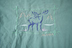 Vintage 1990s Alaska Embroidered Moose Souvenir Travel T Shirt Made In USA