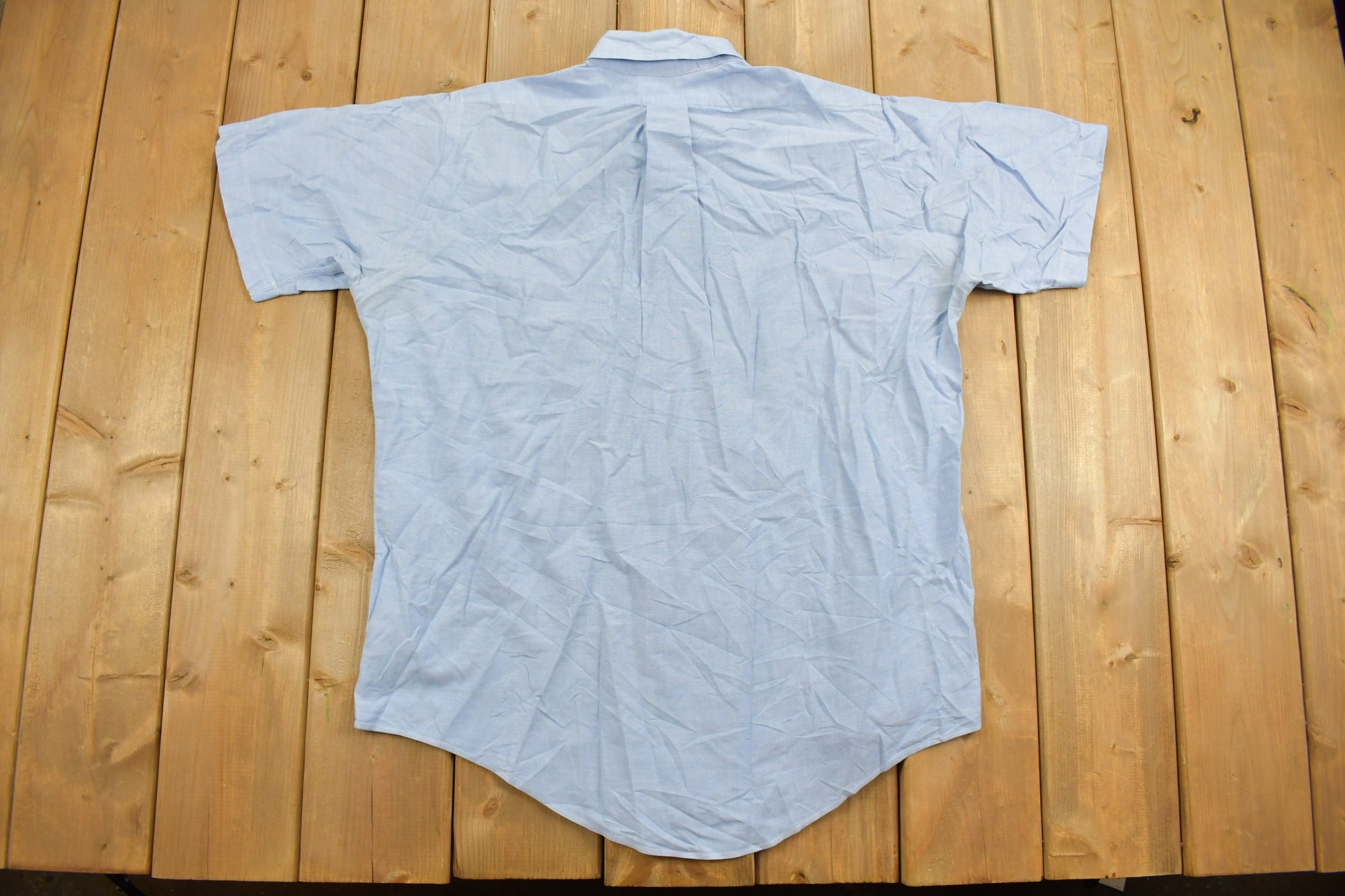Vintage 1990s Brooks Brothers Blue Button Up Short Sleeve Shirt