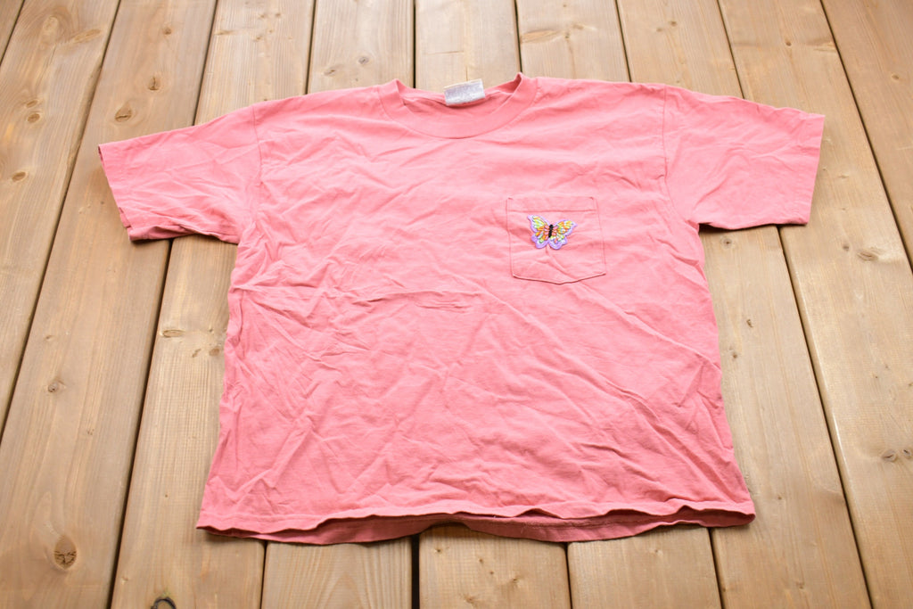 Vintage 1990s Butterfly Embroidered T-Shirt