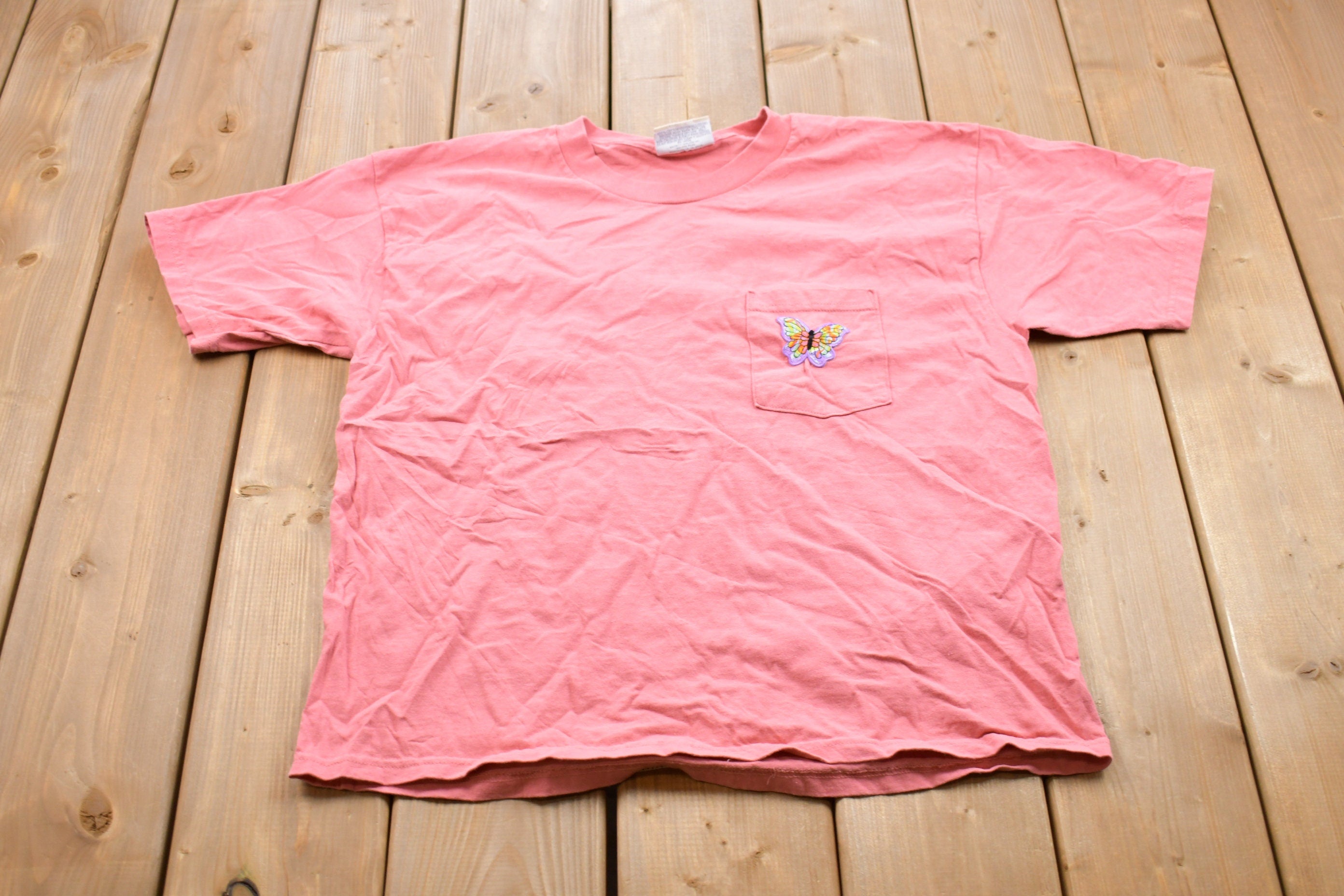 Vintage 1990s Butterfly Embroidered T-Shirt
