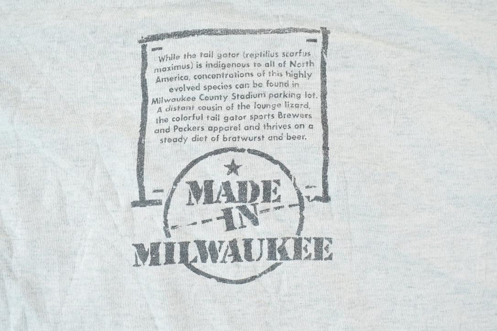 Vintage 1990s Milwaukee Tailgators Single Stitch Cartoon T-Shirt / 90s Vintage Souvenir Tee / Rare Vacation Tee / Summer Shirt Made In USA