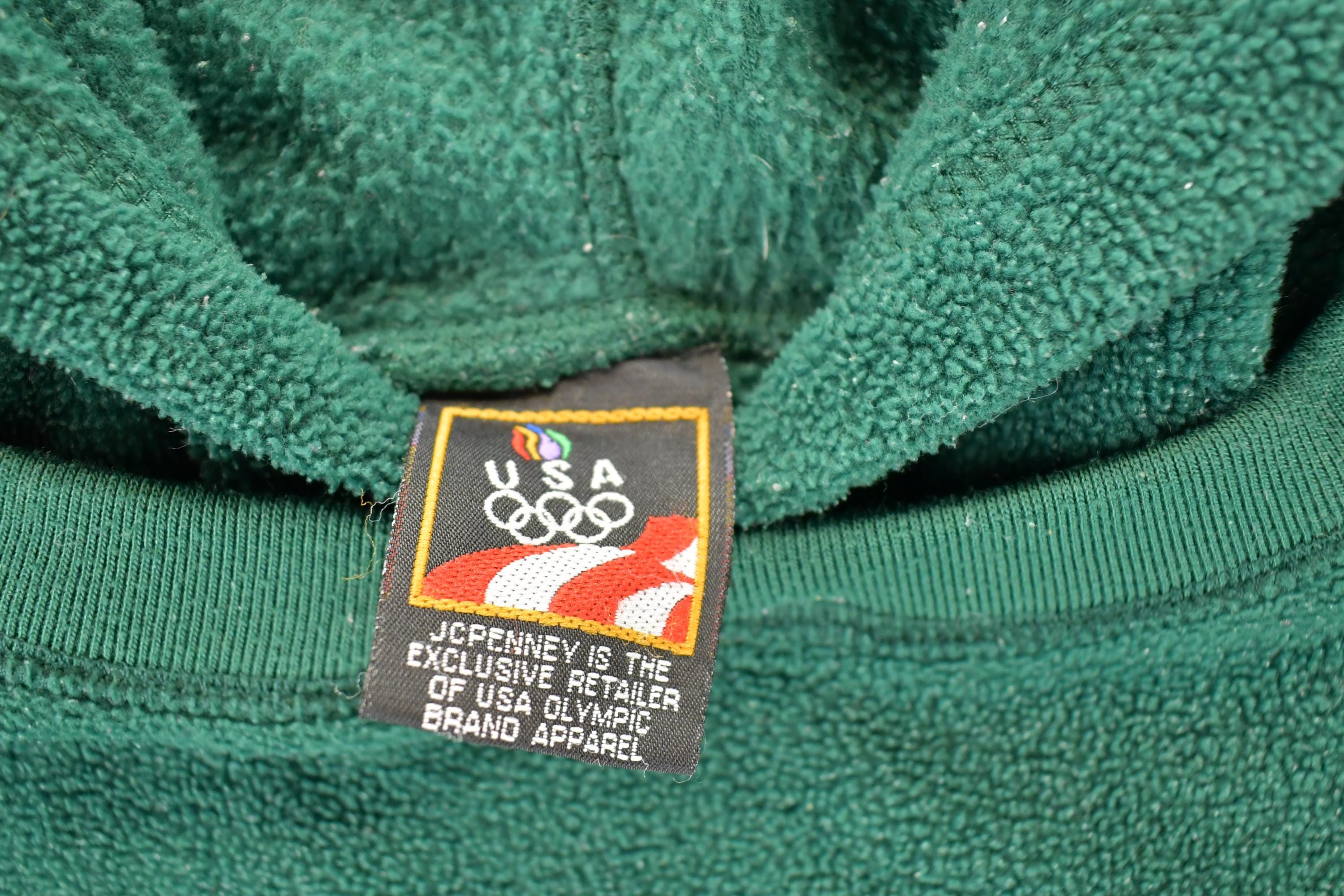 Vintage 1990s USA Olympic Fleece Outdoorsman Hooded Sweater Men's M