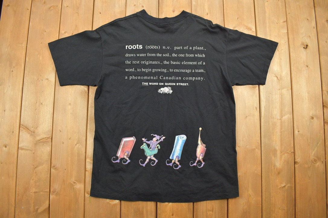 Vintage 1990s Roots Canada Graphic T-Shirt