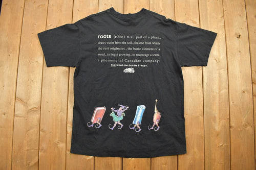 Vintage 1990s Roots Canada Graphic T-Shirt / 90s / Word On The Street / Streetwear / Graphic T Shirt / Single Stitch / Made In Canada