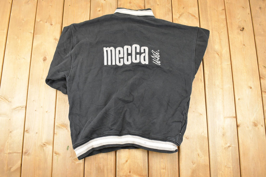 Vintage 1990s Mecca Embroidered Quarter Zip Hip Hop Sweatshirt Mens L