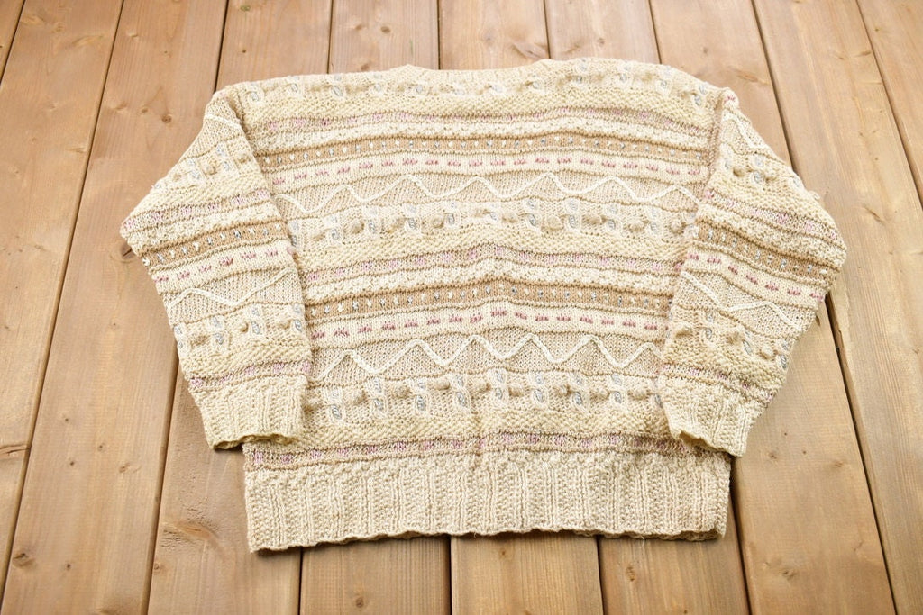 Vintage 1990s Jennifer Reed Hand Knitted Cardigan Sweater