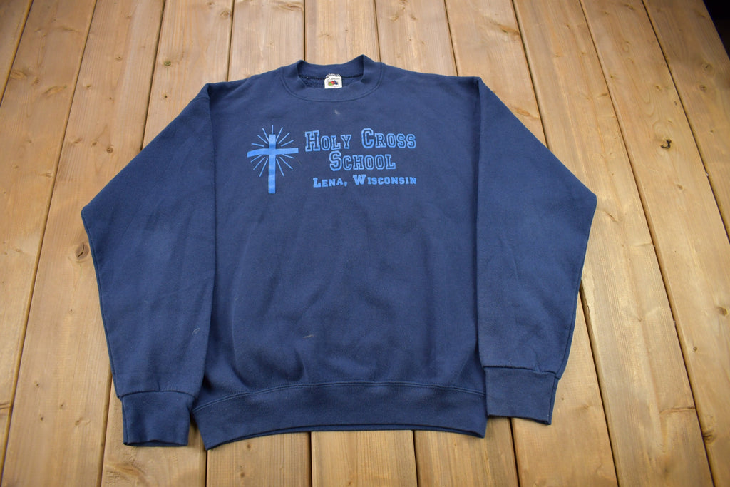 Vintage 1990s Holy Cross High School Collegiate Heavyweight Crewneck