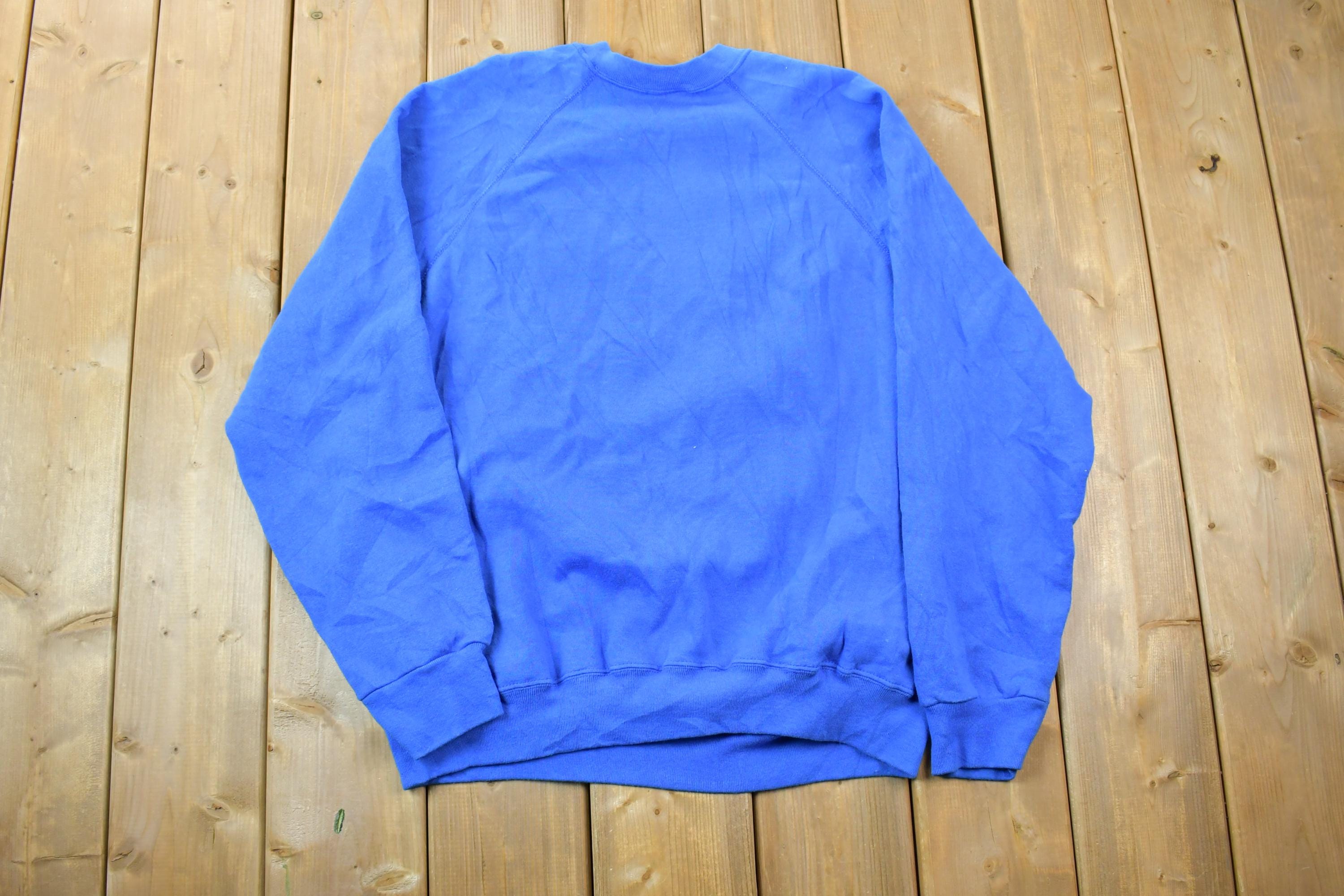 Vintage 1990s Blank Blue Tultex Crewneck Sweatshirt