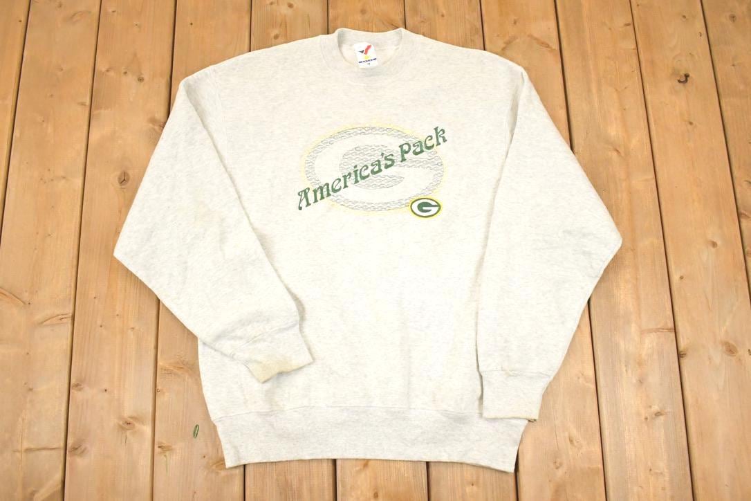 Vintage 1990s Green Bay Packers Americas Pack Embroidered NFL Crewneck Sweatshirt Mens L