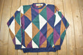 Vintage 1990s Knitted New River Crewneck Sweater / Vintage 90s Crewneck / All Over Pattern / Colourful / Sweatshirt / Abstract Pattern