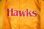 Vintage 2000s Hardwood Classics Atlanta Hawks NBA Basketball Embroidered Snap Button Satin Bomber Jacket Mens 3XL