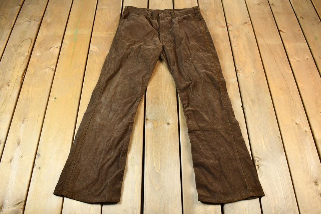 Vintage 1980s Levis White Tab 517 Denim Corduroy Pants Size 32 x 29