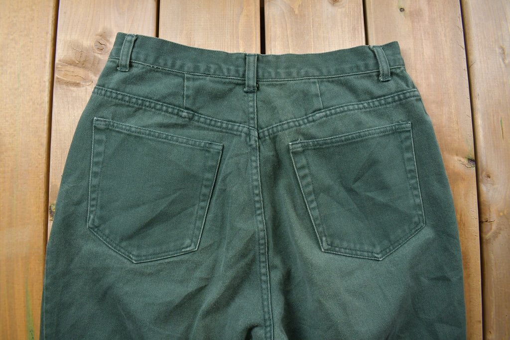 Vintage 1990's NY Line Green Denim Pants 30 x 30 / Made in USA / American Vintage / Streetwear Fashion / Vintage Pants