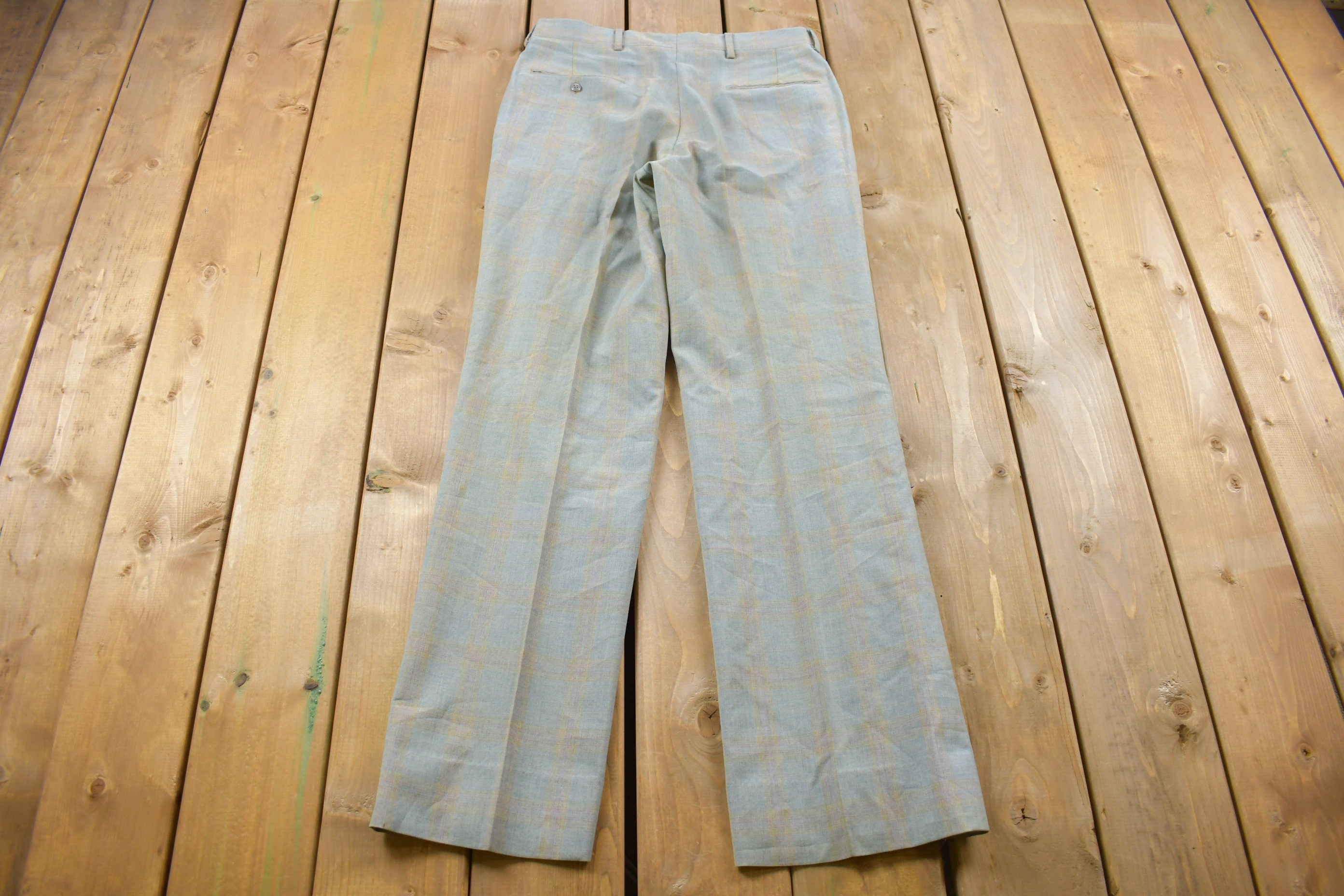 Vintage 1980's Plaid Dress Pants 32 x 32