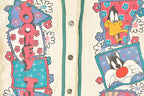 Vintage 1994 Warner Bros Looney Tunes Bugs Bunny Button Up Baseball Jersey Women's L