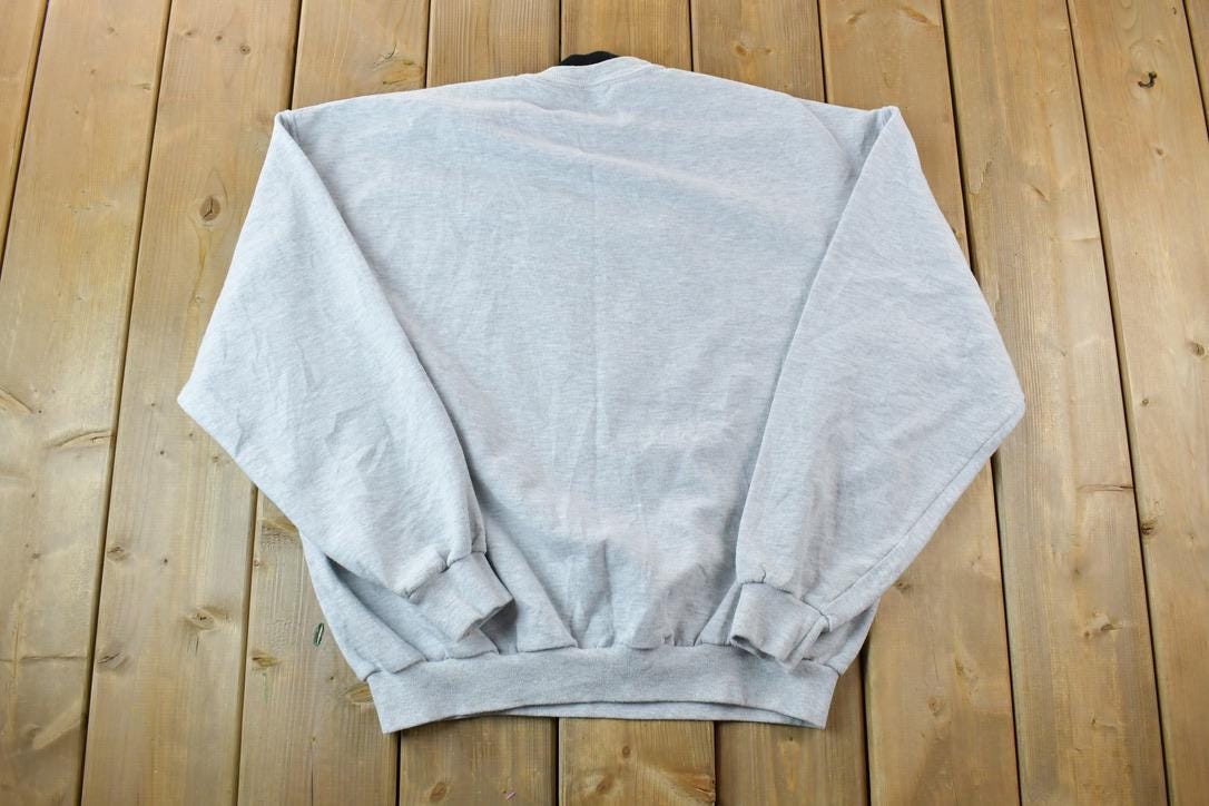 Vintage 1990s Cute Lighthouse Double Collar Morning Sun Crewneck Sweater