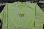 Vintage 1990s Indian River Crewneck  Indian River  Drinking Print  Alcohol Bar Print  V-Neck Pullover Sweatshirt  Made In USA
