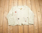 Vintage 1980s Abstract Design Toggle Button Cardigan Sweater