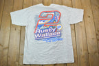 Vintage 1990s Rusty Wallace 2 Working The Gears NASCAR Racing T-Shirt