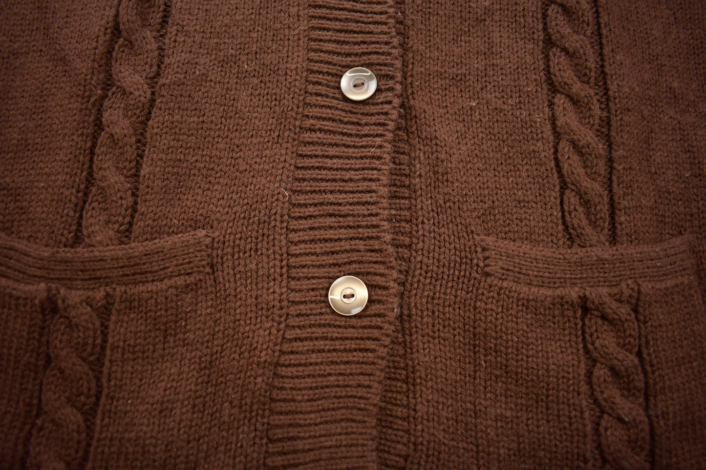 Vintage 1970s Brown Knit Cardigan Jacket / Vintage Cardigan / Button Up /