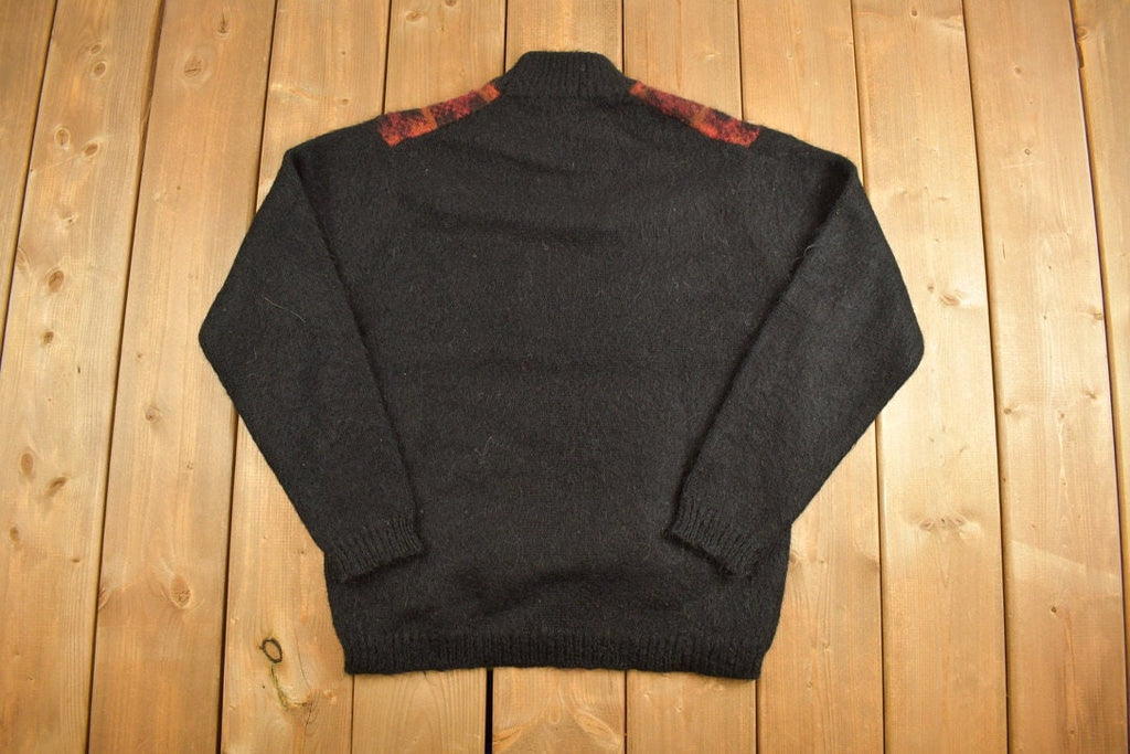 Vintage 1980s Knitted Mock Neck Sweater