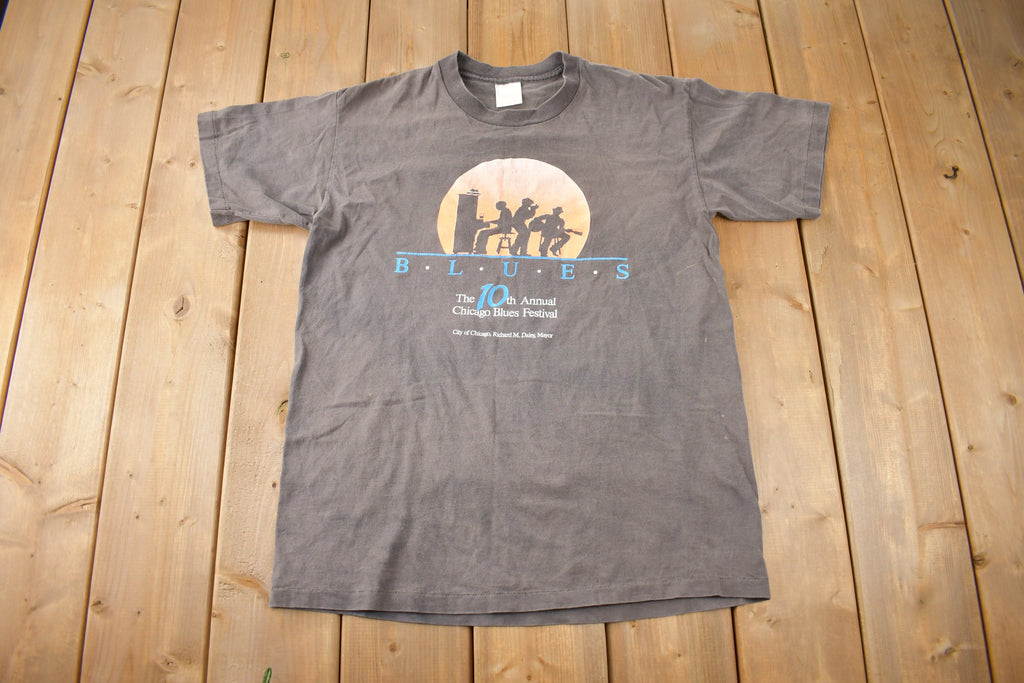 Vintage 1993 Chicago Blues Festival Single Stitch Graphic T Shirt Made In USA