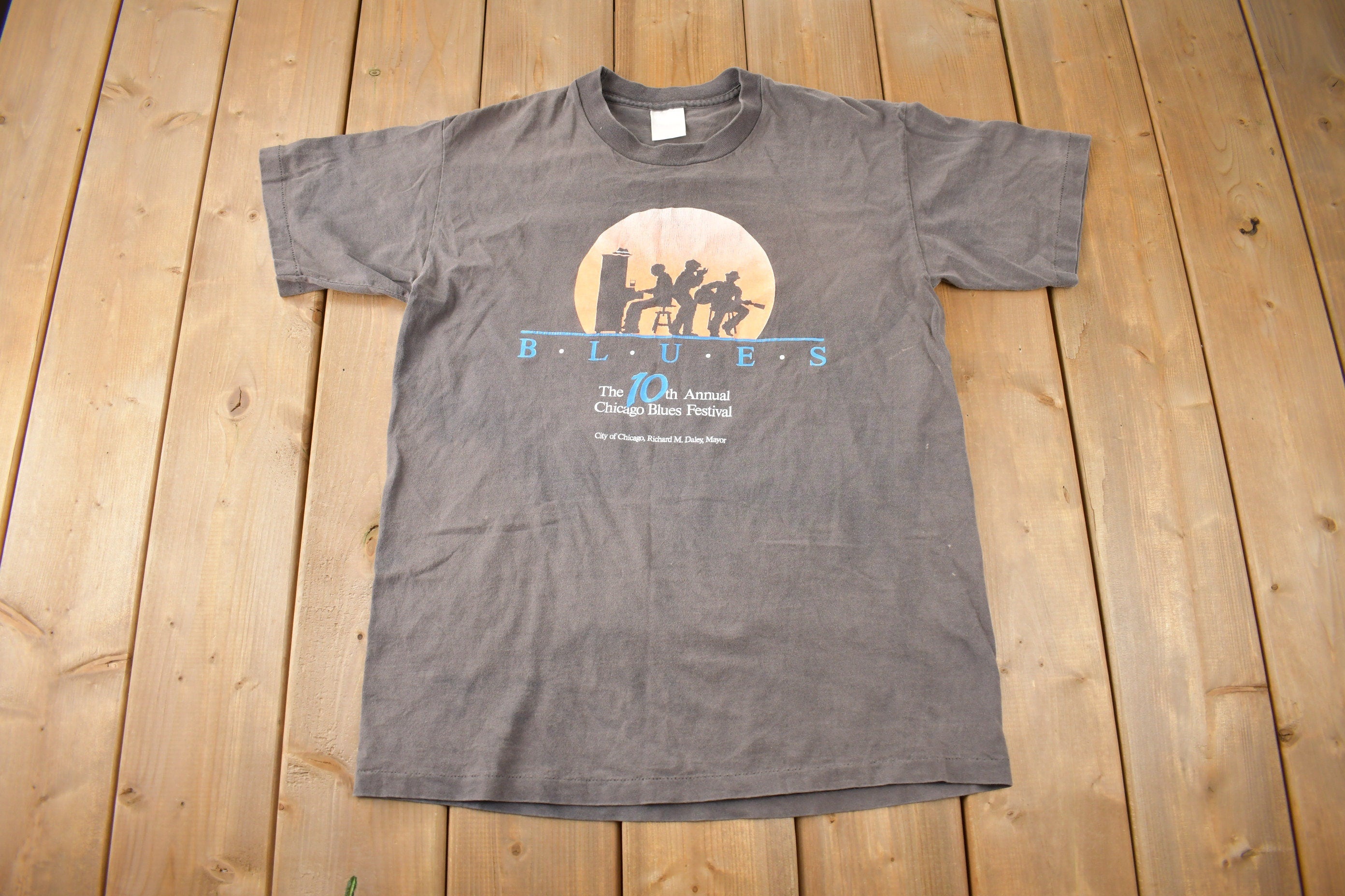 Vintage 1993 Chicago Blues Festival Single Stitch Graphic T Shirt Made In USA